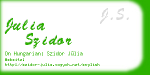 julia szidor business card